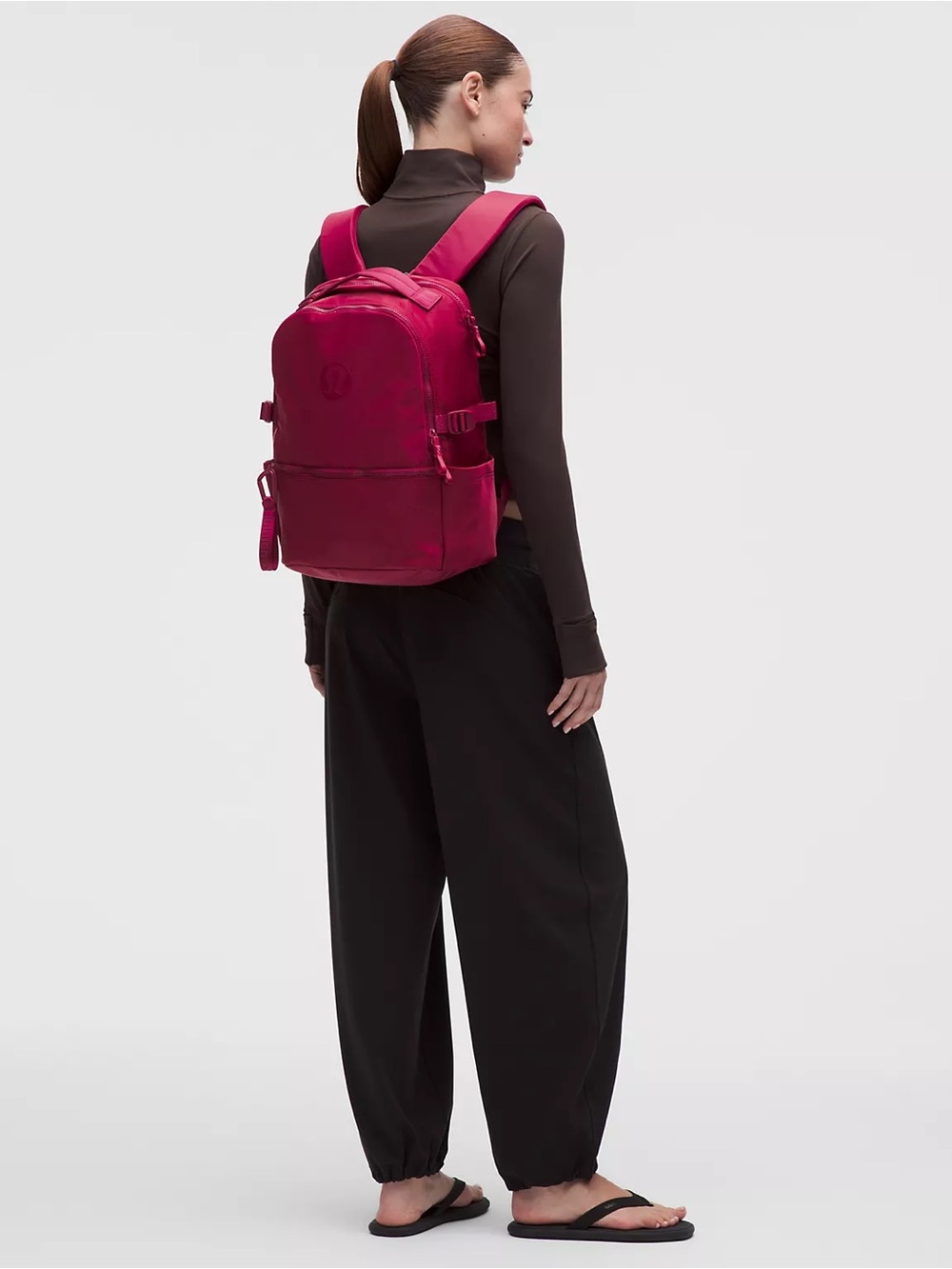 Lululemon New Crew Backpack 22L Updated- Raspberry Rave/Wacky Khaki - Picture 2 of 6